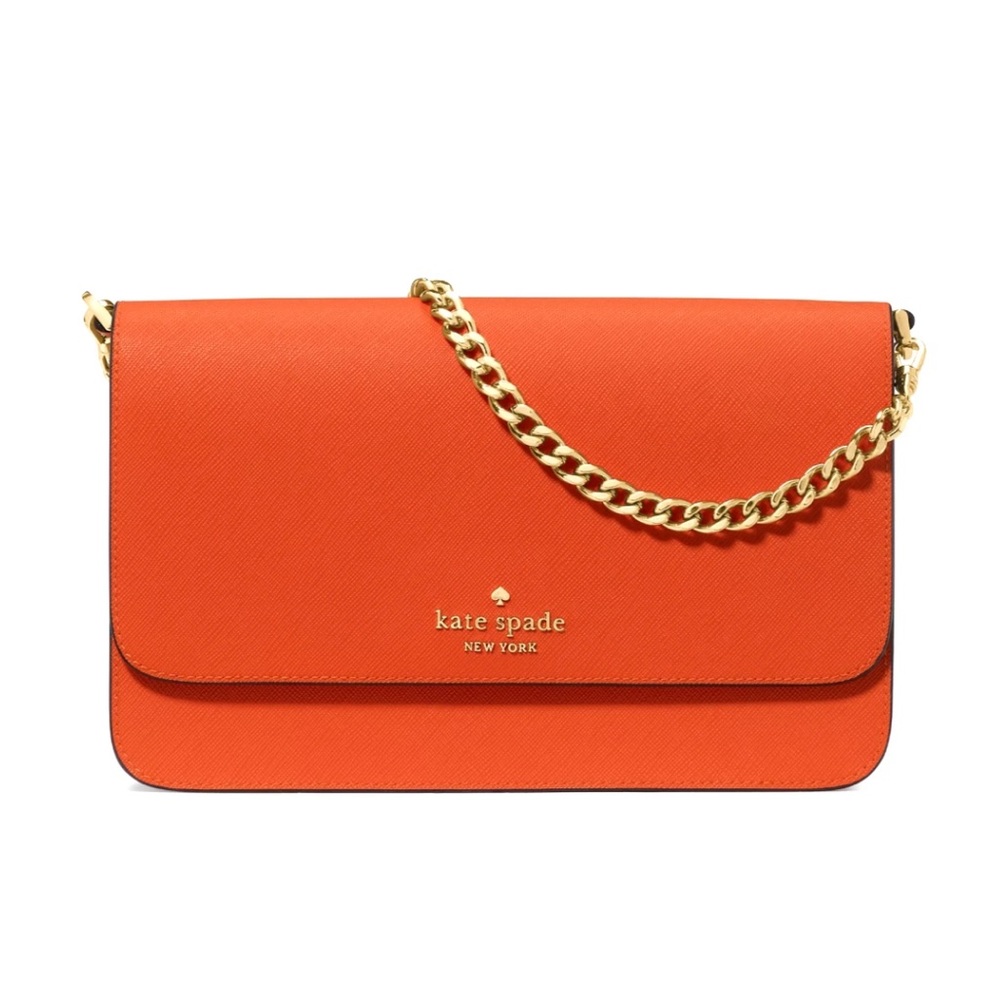 New Kate Spade Madison Medium Flap Convertible Crossbody Fiery Orange
